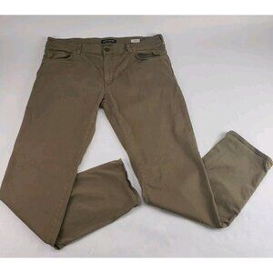 Mavi Zach Straight Leg Pant Mens 40x35 Beige Khaki Flat Front Chino Stretch Jean